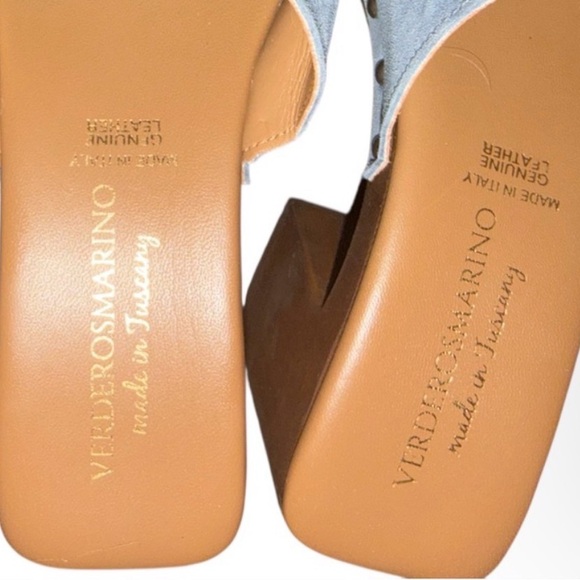 Genuine Italian Leather Women’s Studded Wooden Platform Clog size 7.5 - Picture 4 of 6